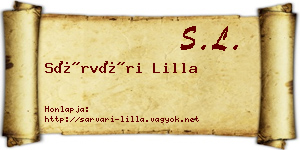 Sárvári Lilla névjegykártya